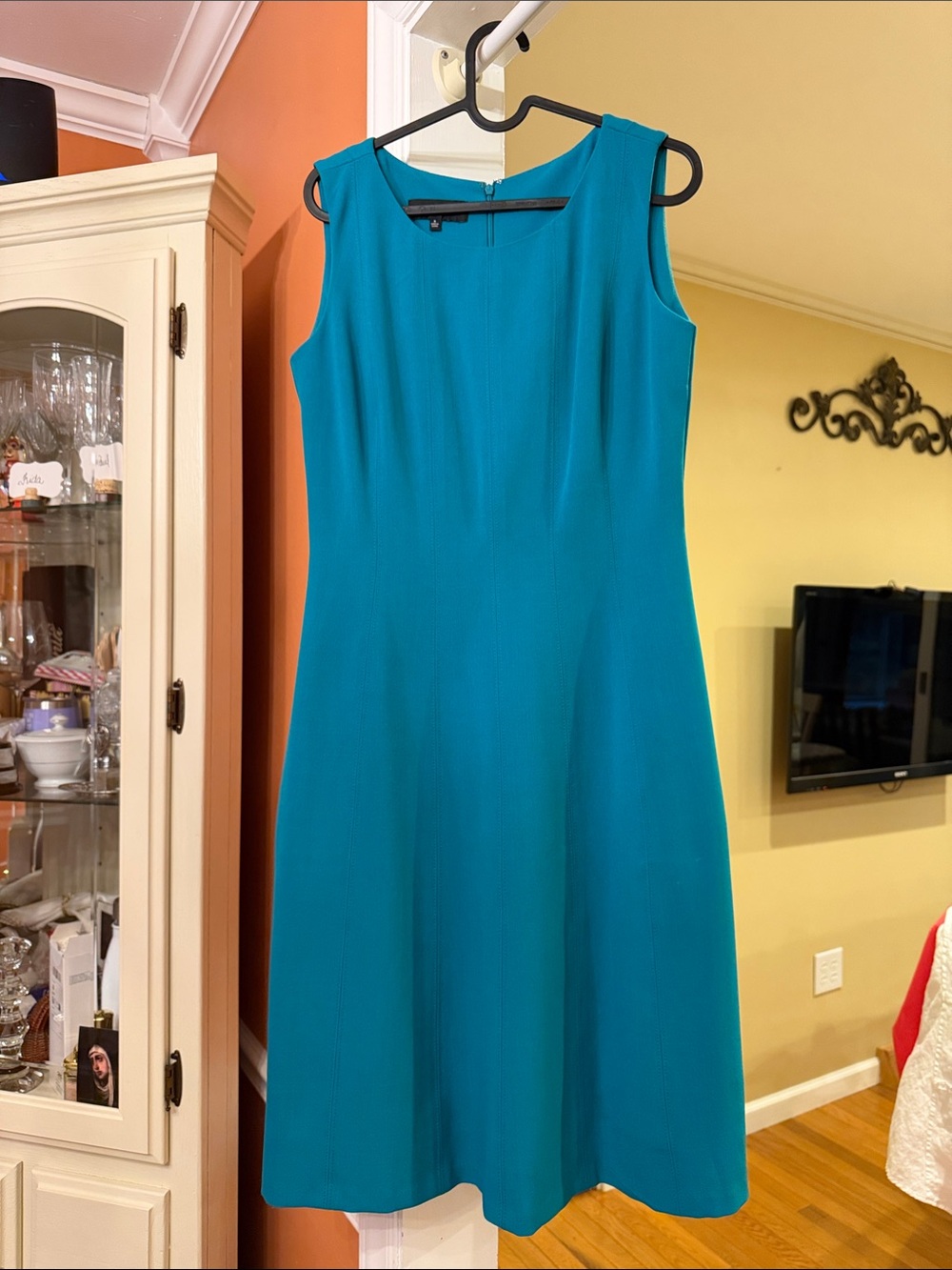 Jones New York Teal Sleeveless Midi Dress